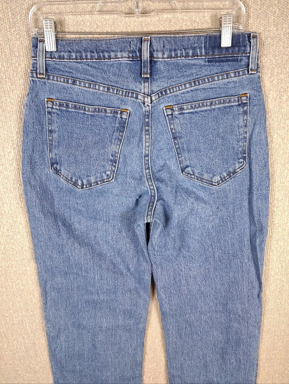 Abercrombie & Fitch Curve Love The Baggy Mid Rise Jeans Medium Wash Denim 27/4
